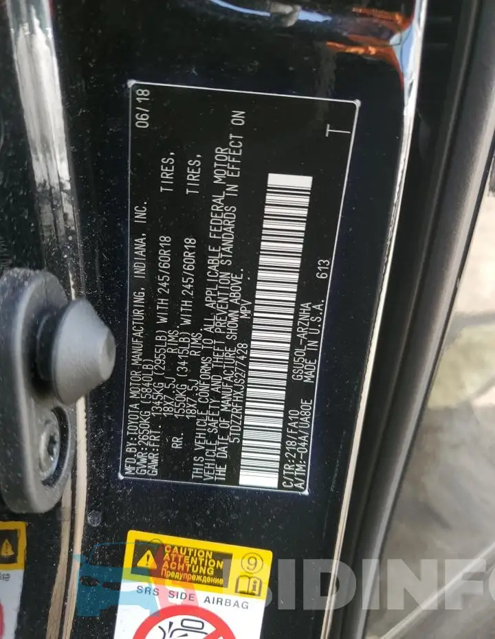 5TDZZRFHXJS277428 Photo# 13