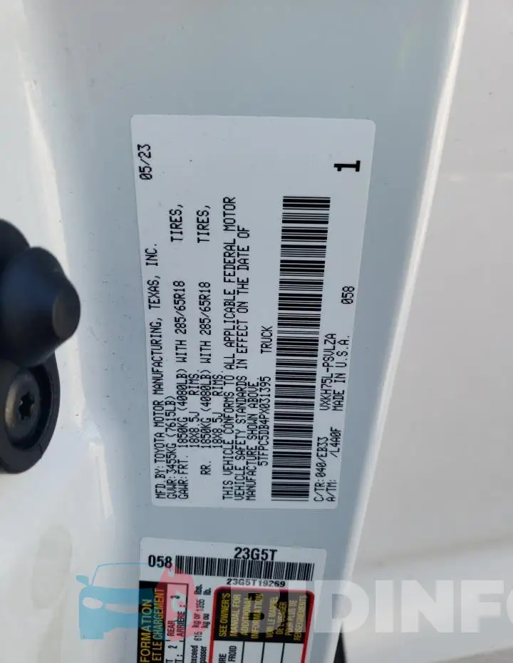 5TFPC5DB4PX031395 Photo# 12