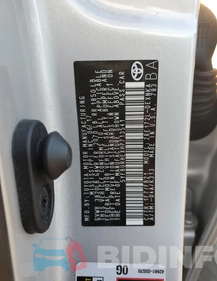 5YFBURHEXHP713541 Photo# 12