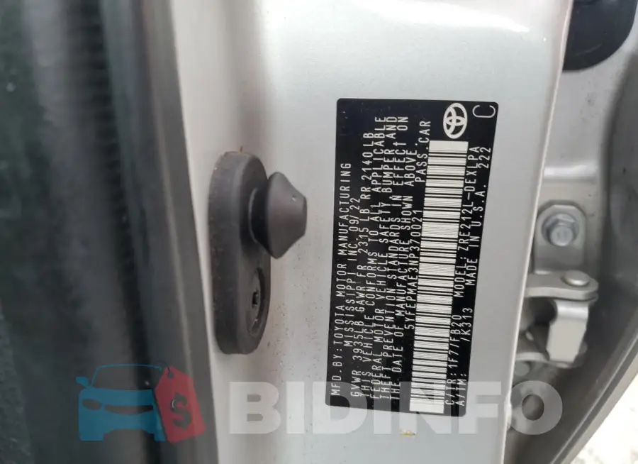 5YFEPMAE3NP370021 Photo# 12