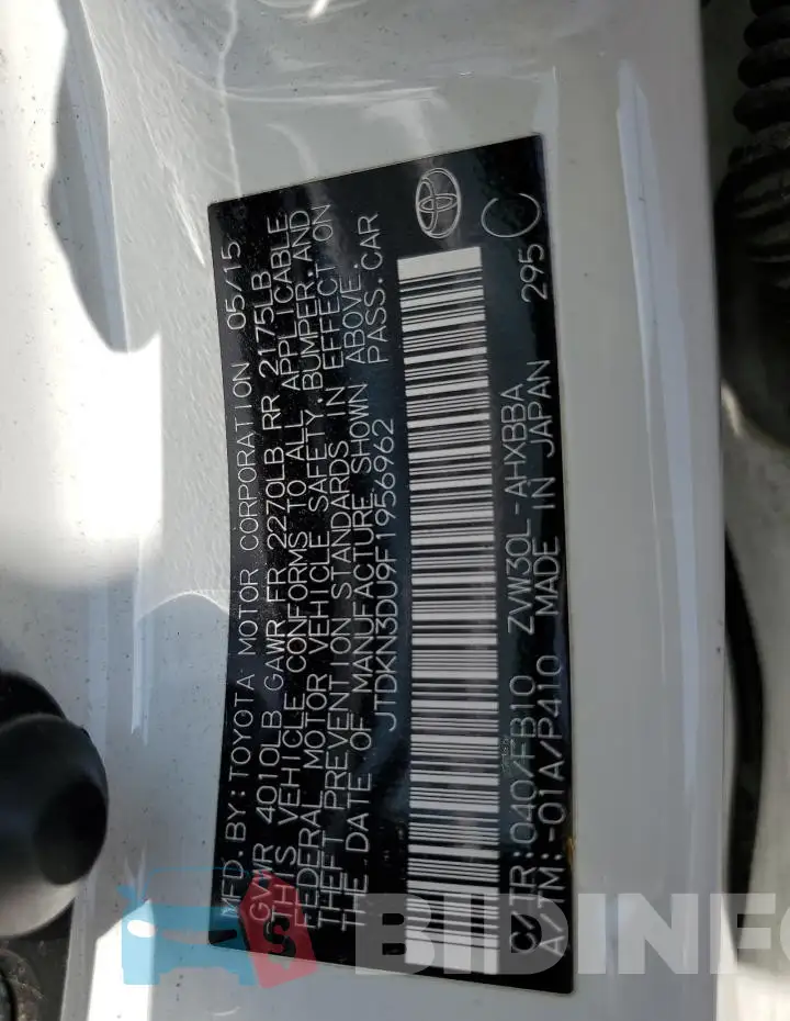 JTDKN3DU9F1956962 Photo# 12