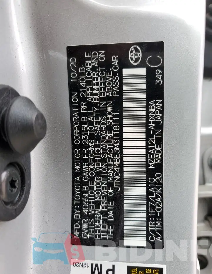 JTNC4MBE3M3118111 Photo# 12