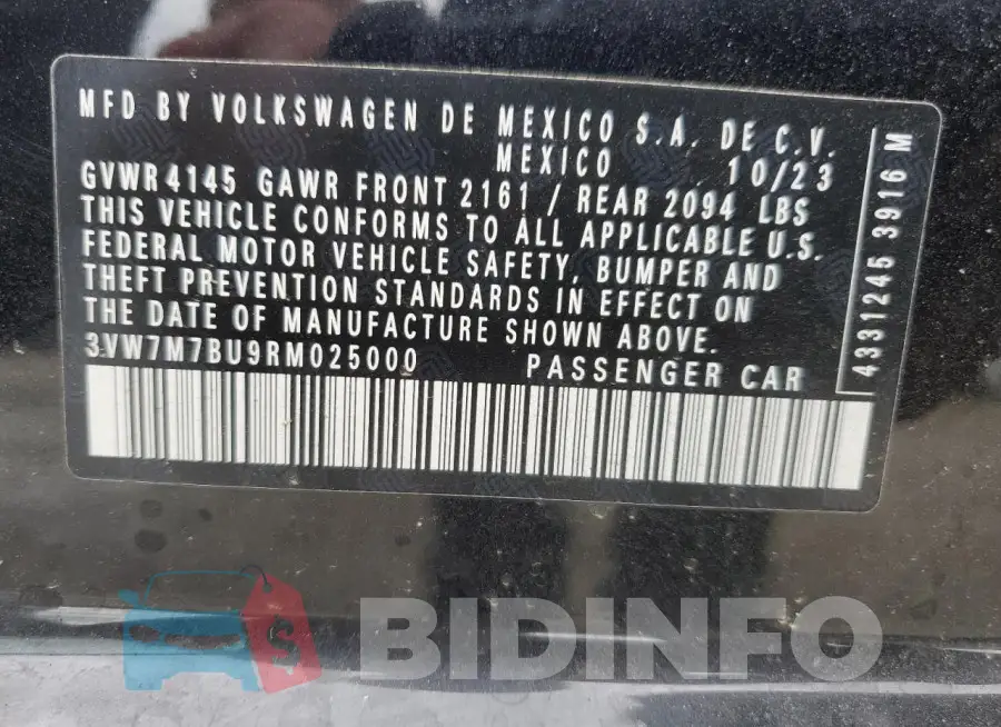3VW7M7BU9RM025000 Photo# 12