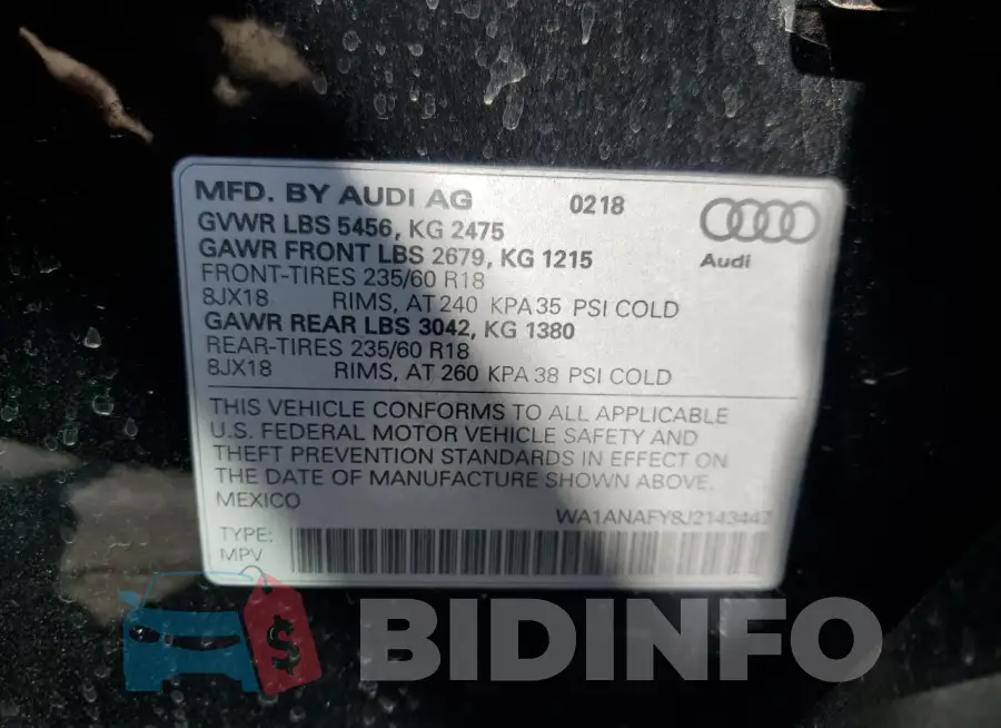WA1ANAFY8J2143447 Photo# 13