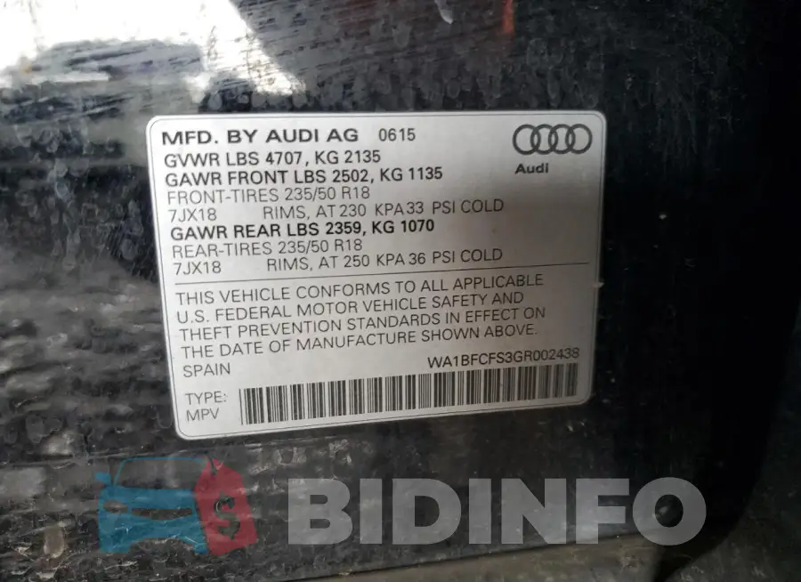 WA1BFCFS3GR002438 Photo# 13