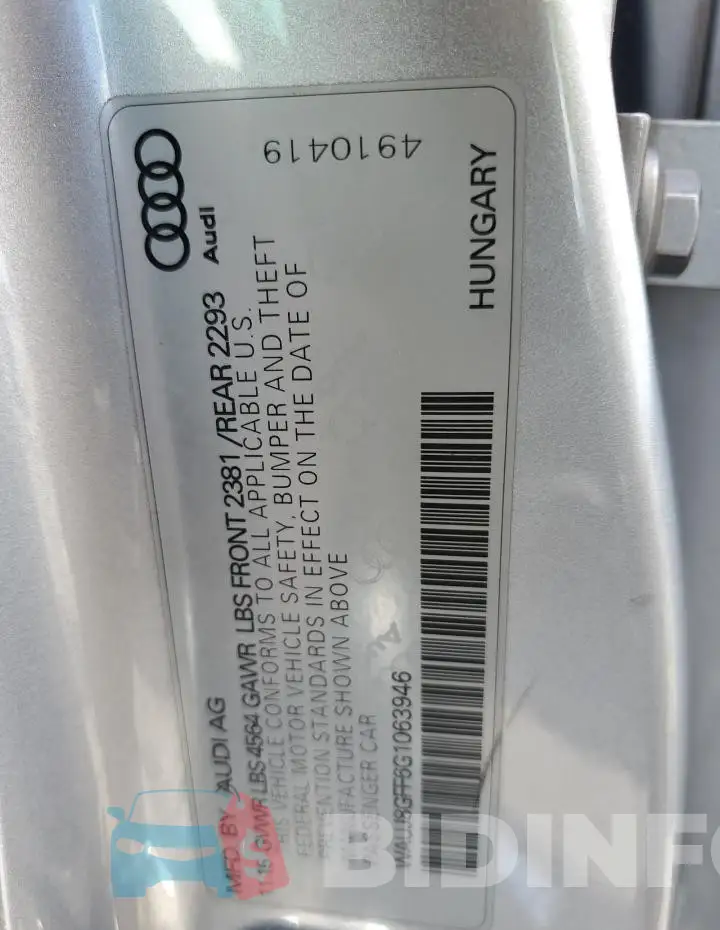 WAUJ8GFF6G1063946 Photo# 12