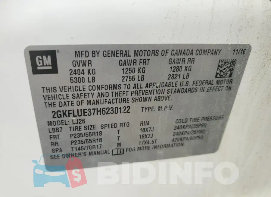 2GKFLUE37H6230122 Photo# 12