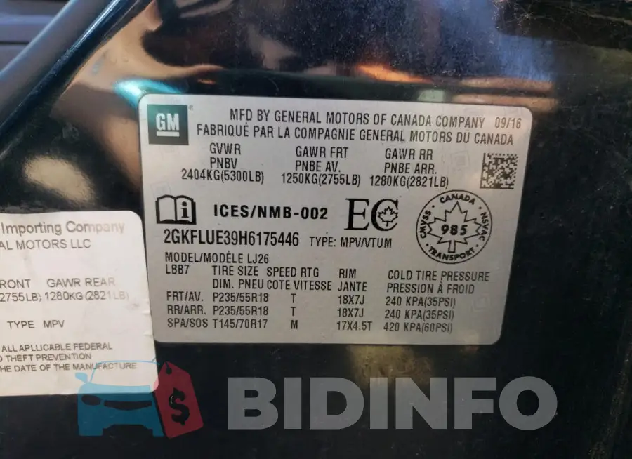 2GKFLUE39H6175446 Photo# 13