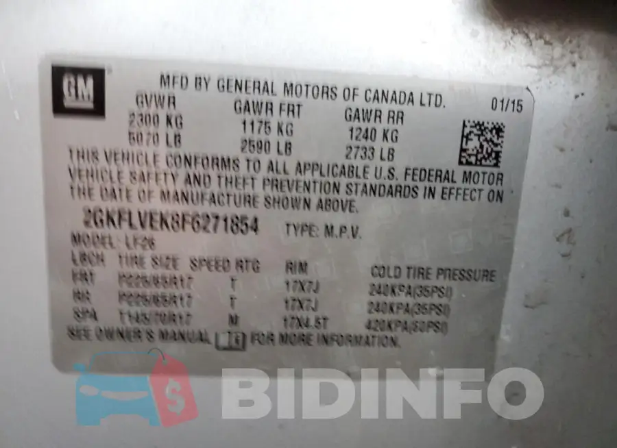 2GKFLVEK8F6271854 Photo# 12