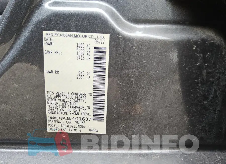 1N4BL4BV1NN401637 Photo# 13