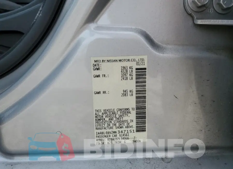 1N4BL4BV2MN347151 Photo# 12