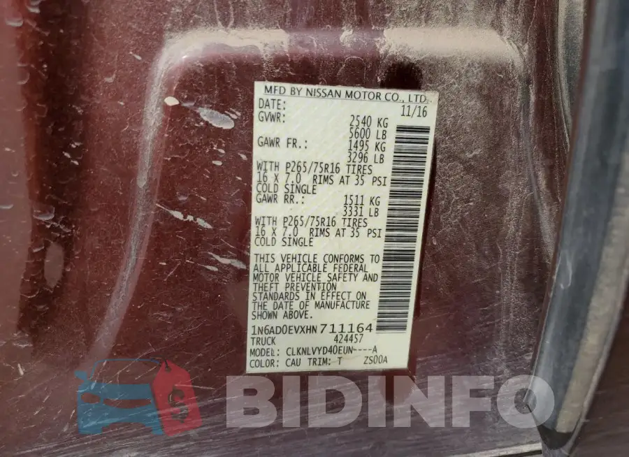 1N6AD0EVXHN711164 Photo# 13
