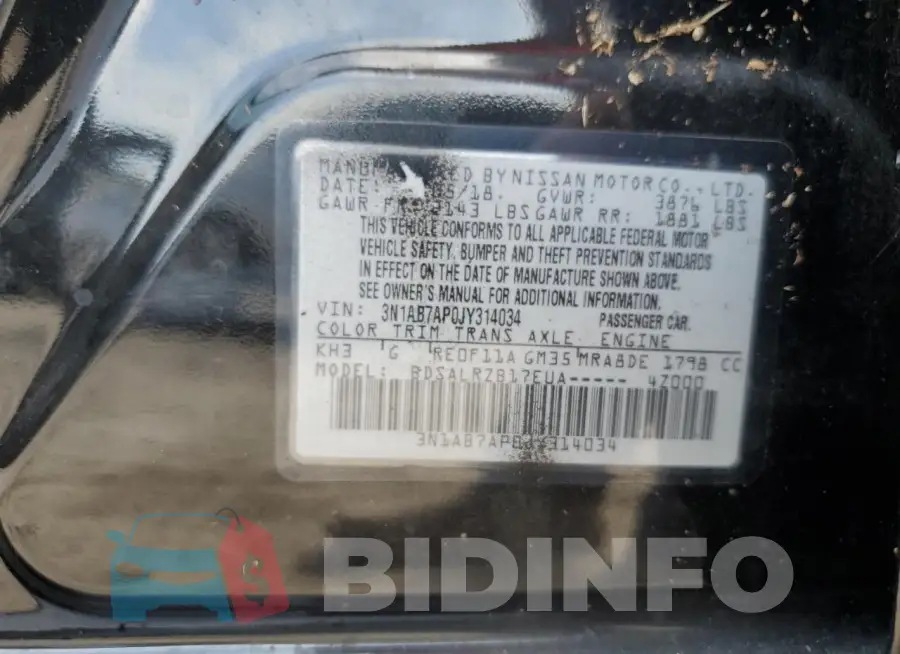 3N1AB7AP0JY314034 Photo# 12