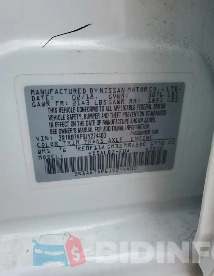 3N1AB7AP6JY274400 Photo# 13
