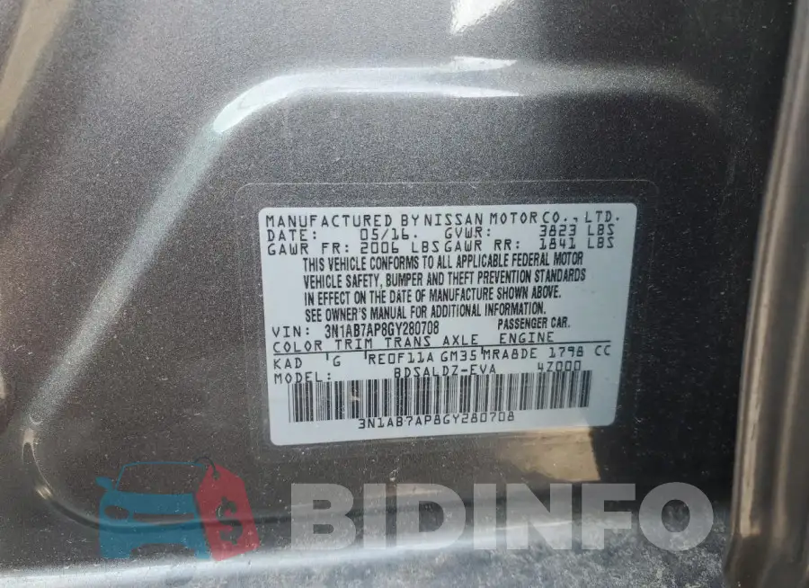 3N1AB7AP8GY280708 Photo# 12