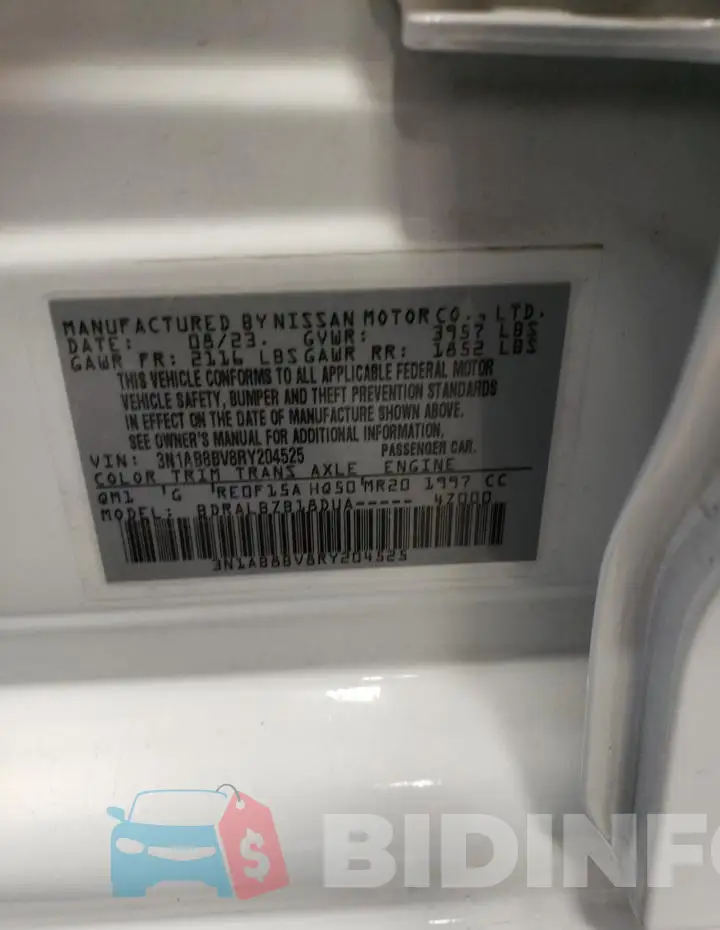 3N1AB8BV8RY204525 Photo# 12