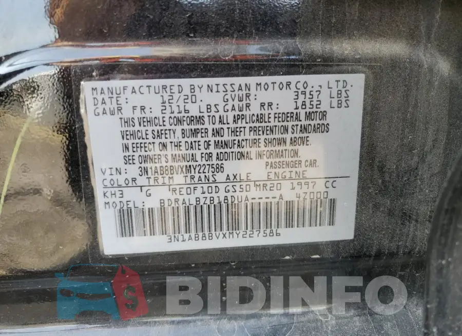 3N1AB8BVXMY227586 Photo# 12