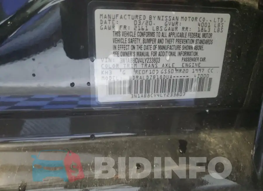 3N1AB8CV4LY233803 Photo# 12