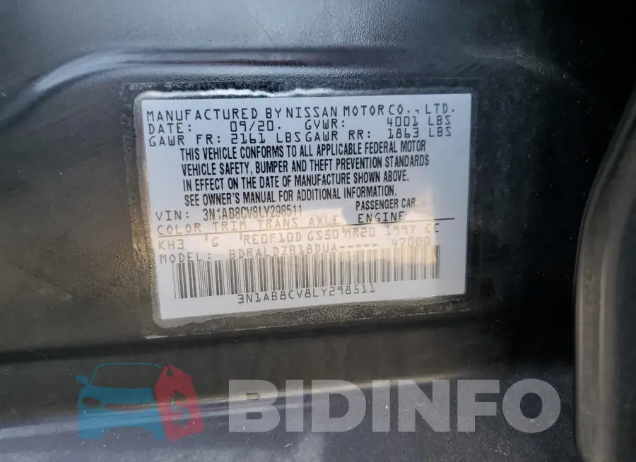 3N1AB8CV8LY298511 Photo# 12