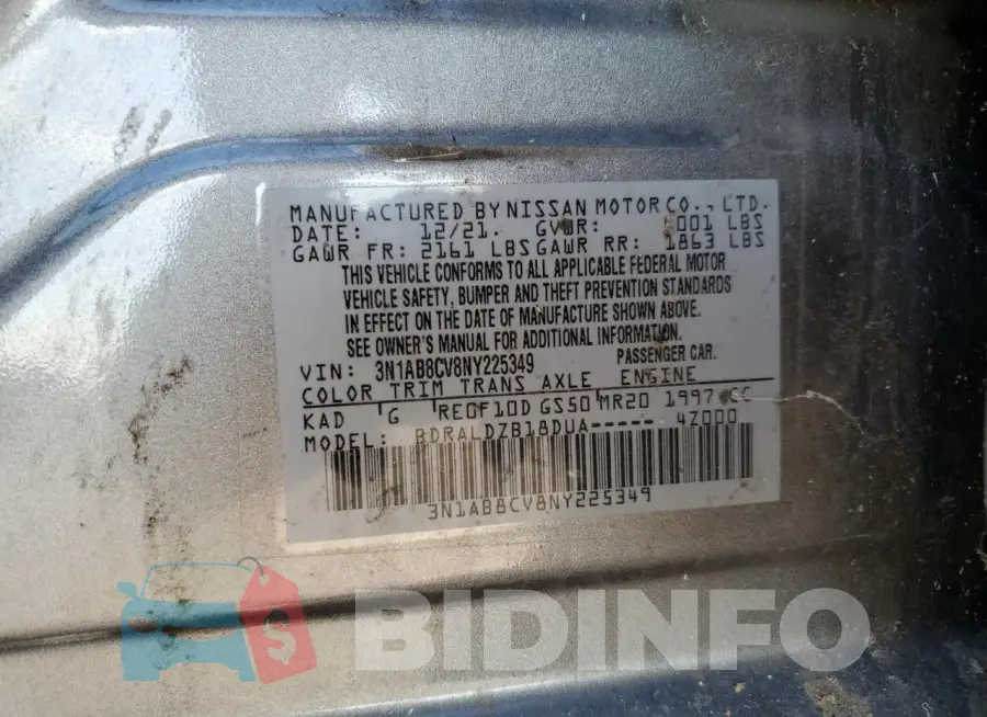 3N1AB8CV8NY225349 Photo# 12