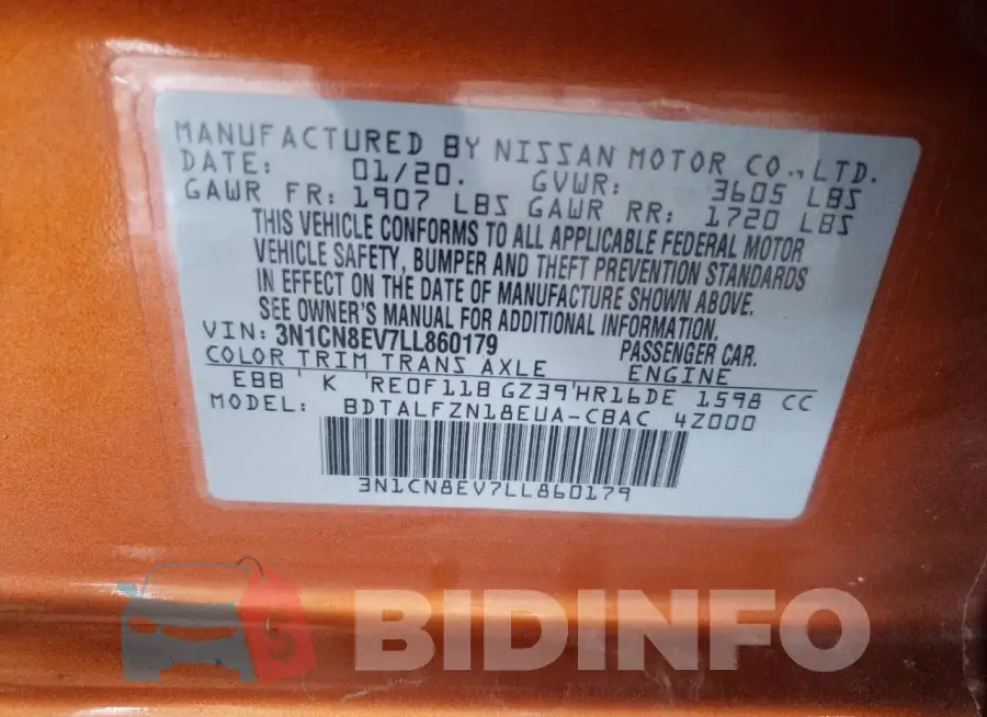 3N1CN8EV7LL860179 Photo# 13