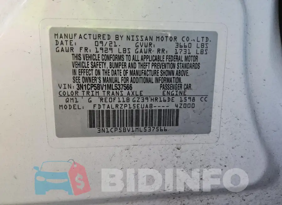 3N1CP5BV1ML537566 Photo# 13