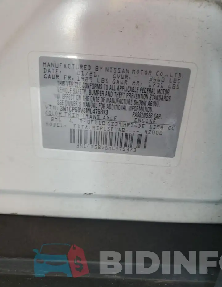 3N1CP5BV8ML475373 Photo# 13