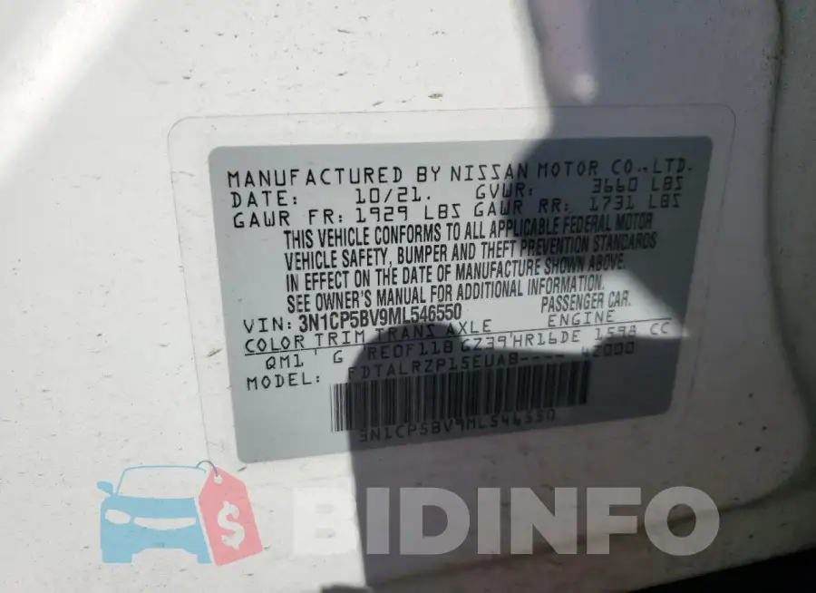 3N1CP5BV9ML546550 Photo# 14