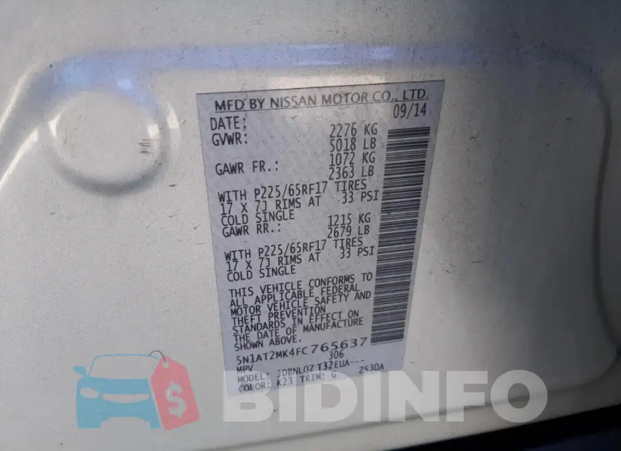 5N1AT2MK4FC765637 Photo# 13