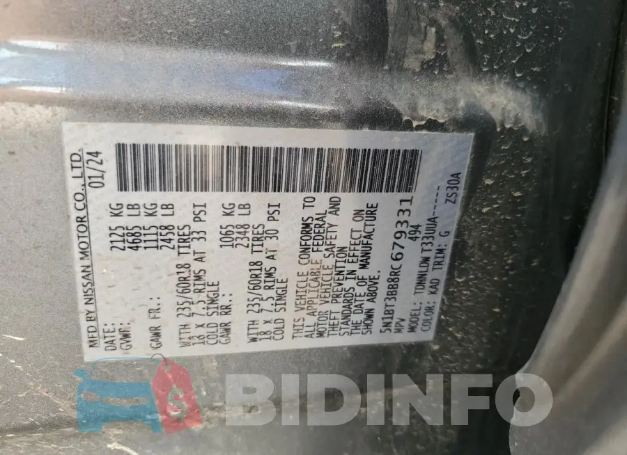 5N1BT3BB8RC679331 Photo# 13