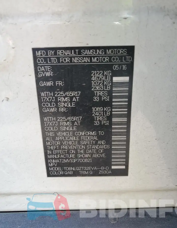 KNMAT2MV1GP700821 Photo# 13