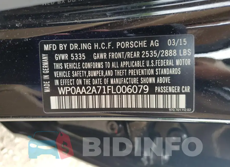 WP0AA2A71FL006079 Photo# 12