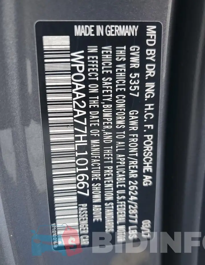 WP0AA2A77HL101667 Photo# 12
