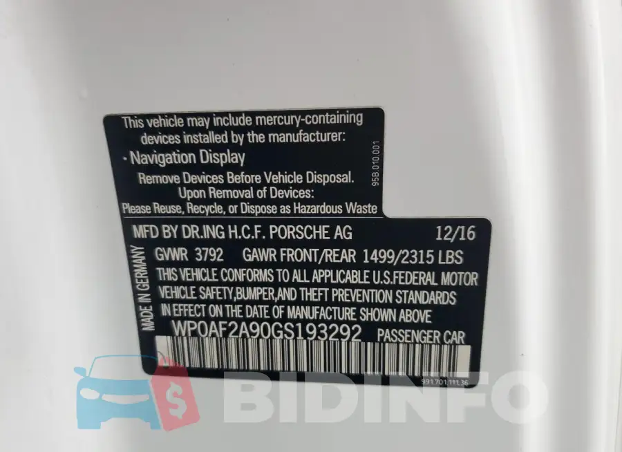 WP0AF2A90GS193292 Photo# 12