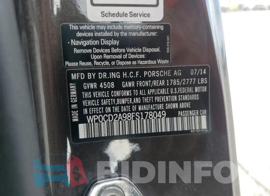 WP0CD2A98FS178049 Photo# 12