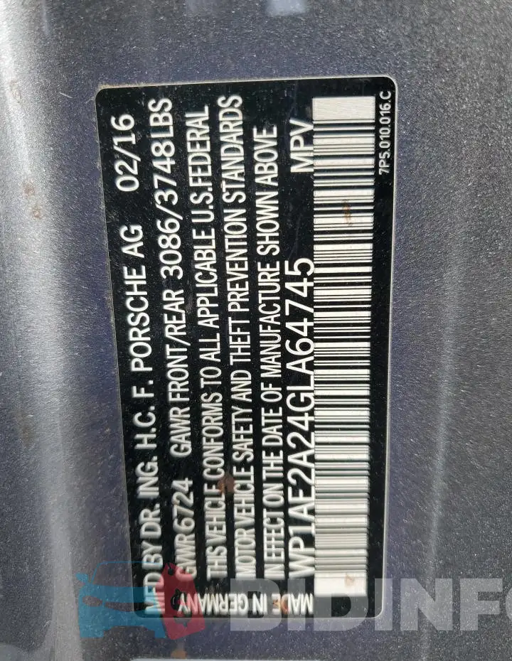 WP1AE2A24GLA64745 Photo# 13