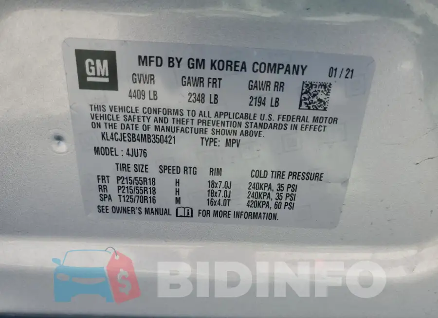 KL4CJESB4MB350421 Photo# 14