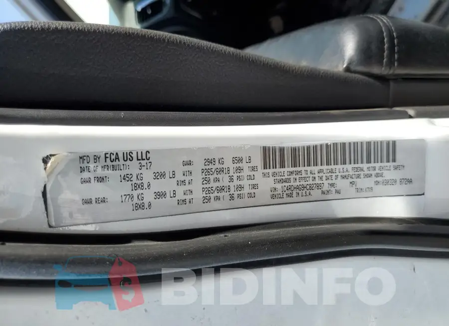 1C4RDHAG9HC827897 Photo# 13