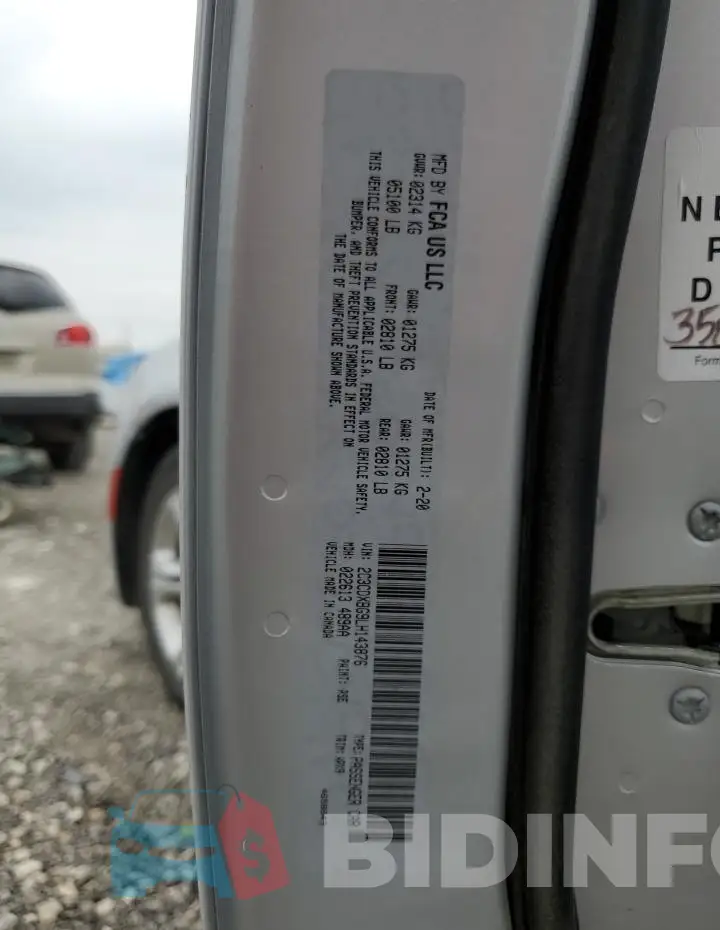 2C3CDXBG9LH143876 Photo# 12