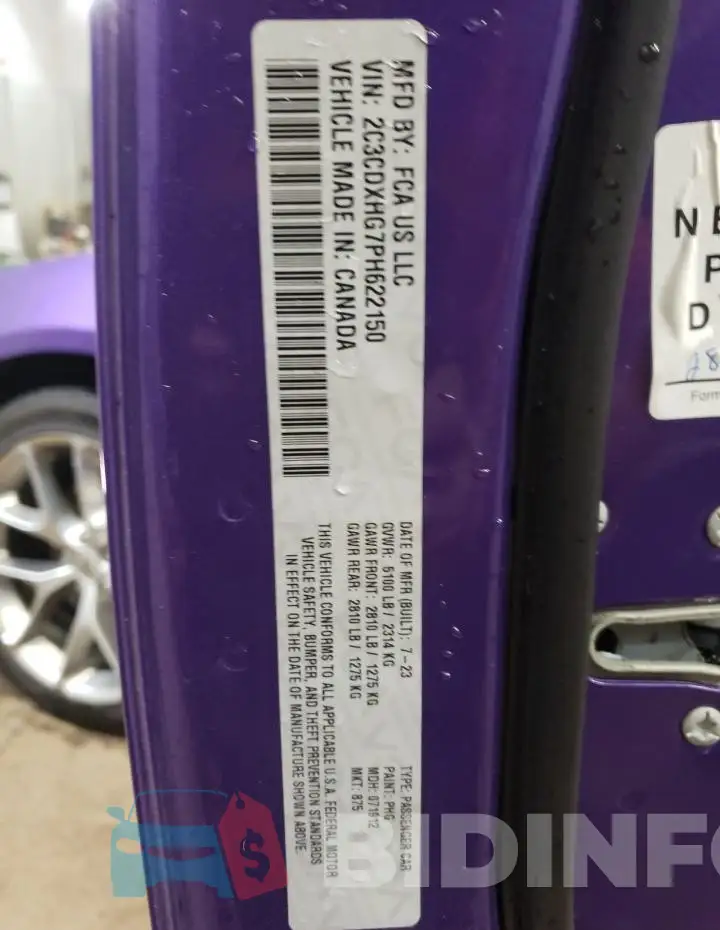 2C3CDXHG7PH622150 Photo# 12