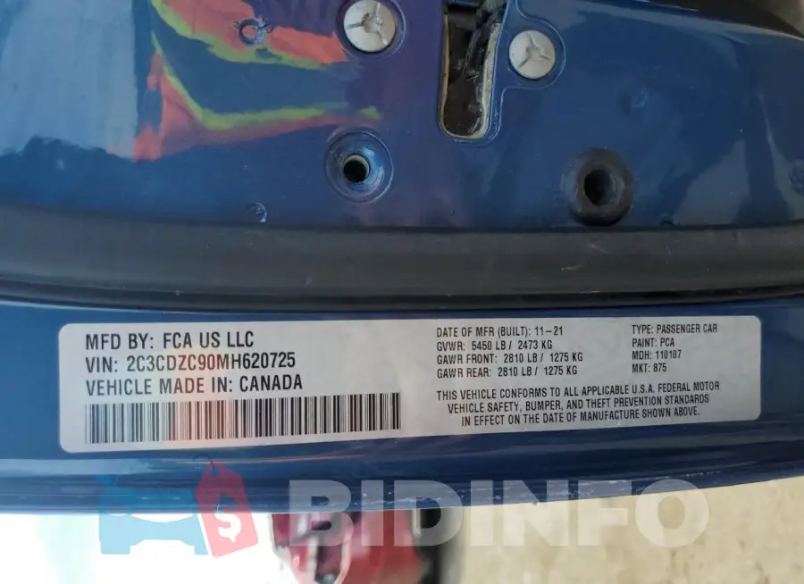 2C3CDZC90MH620725 Photo# 12