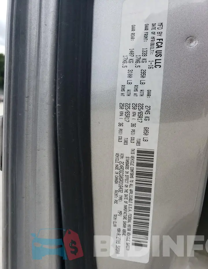 2C4RDGCG0GR316432 Photo# 13