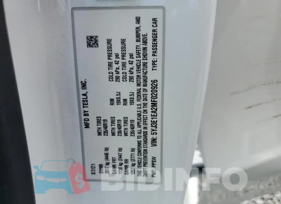5YJ3E1EA2MF020926 Photo# 12