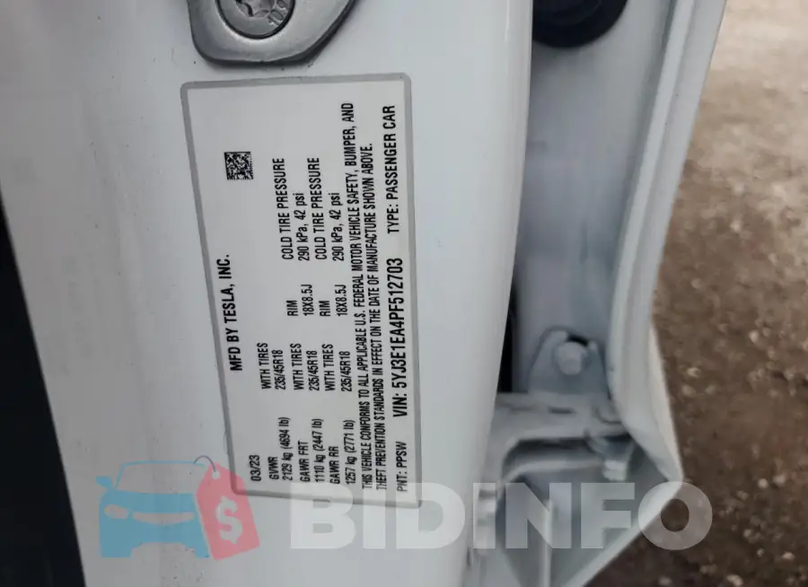 5YJ3E1EA4PF512703 Photo# 12