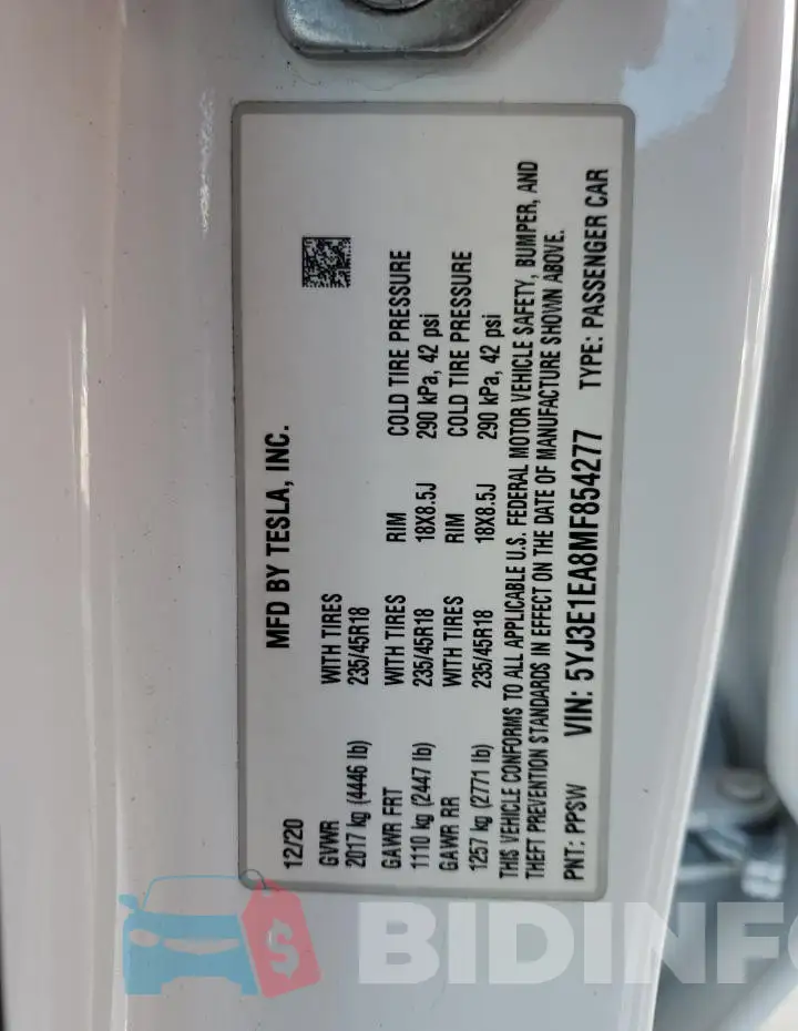 5YJ3E1EA8MF854277 Photo# 12