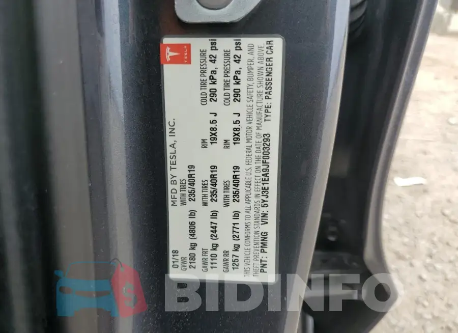 5YJ3E1EA9JF003293 Photo# 12