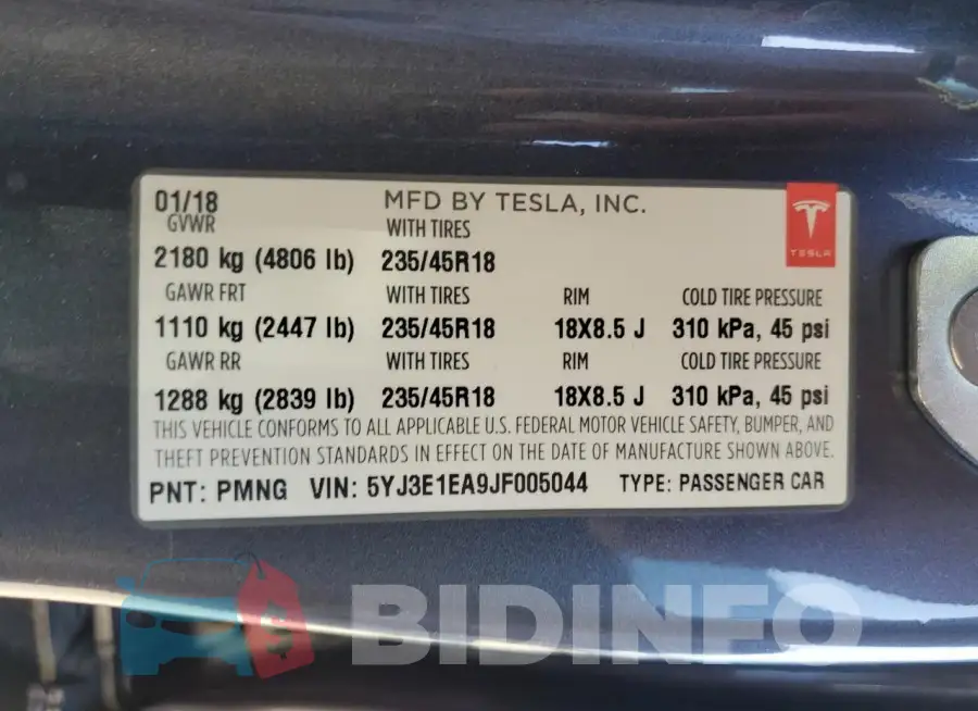 5YJ3E1EA9JF005044 Photo# 12