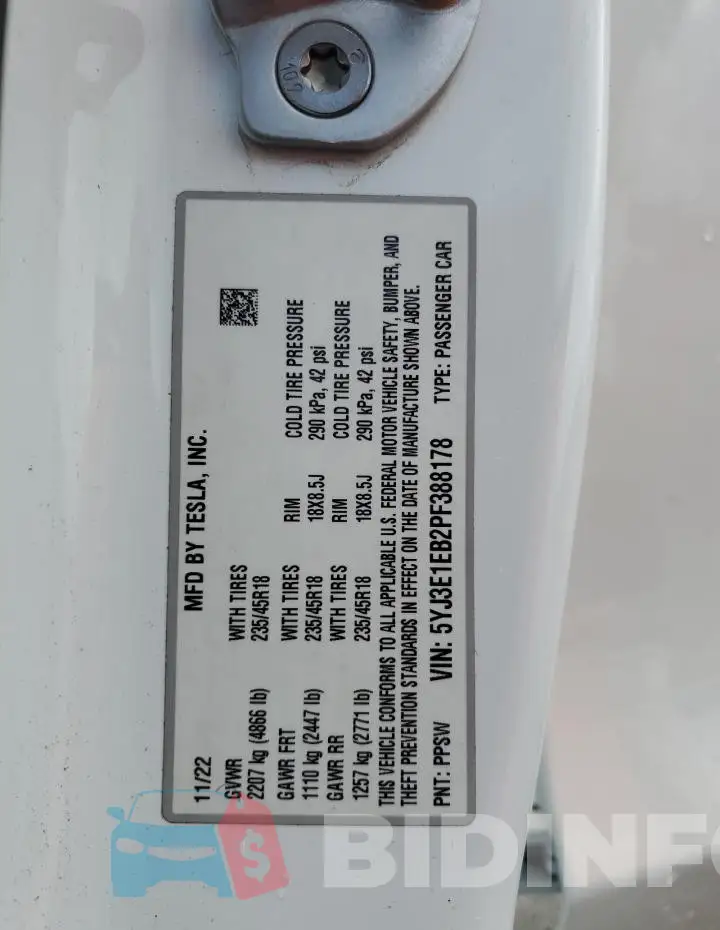 5YJ3E1EB2PF388178 Photo# 14