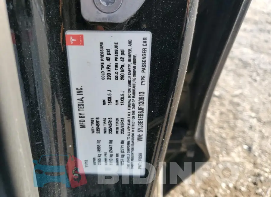 5YJ3E1EB6JF130513 Photo# 12