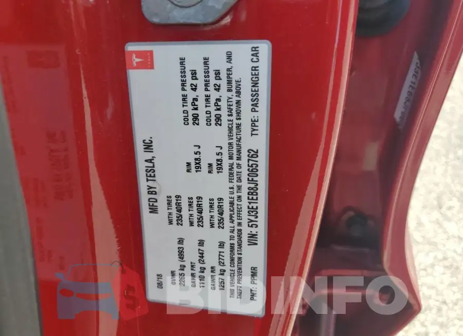 5YJ3E1EB8JF065762 Photo# 12